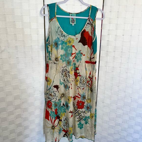 Johnny Was 100% Silk Floral Sleeveless Dress Size Small - Picture 8 of 8